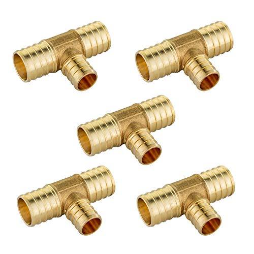 (Pack of 5) Efield 1" x1"X 3/4" PEX REDUCING TEE BRASS CRIMP FITTINGS - LEAD FREE 5 PIECES - NewNest Australia