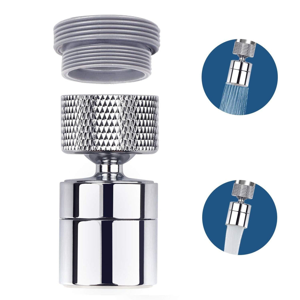 KWODE Faucet Aerator Sprayer Kitchen Sink 360-Degree Swivel Dual-Modes Faucet Head Attachment Female Thread with Male Thread Adapter - NewNest Australia