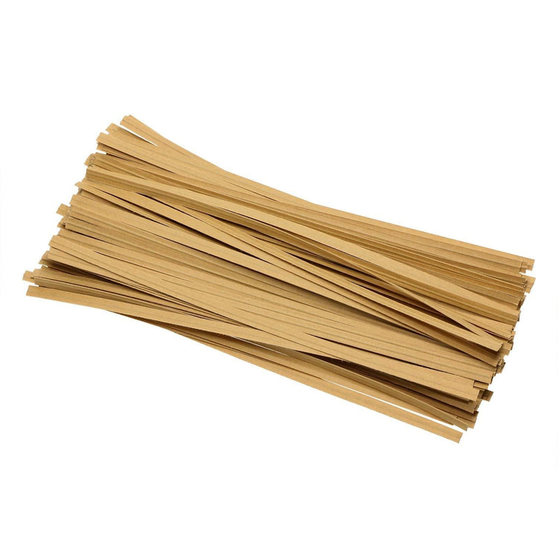 ONLYKXY 100 Pieces Kraft Paper Twist Ties, Paper Twist Ties, Bread Twist Ties, Candy Ties for Bags, 6 Inch (Kraft Paper) - NewNest Australia