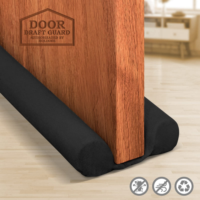 Holikme Twin Door Draft Stopper Weather Stripping Window Breeze Blocker Adjustable Door Sweeps 34inch ，Black Black - NewNest Australia