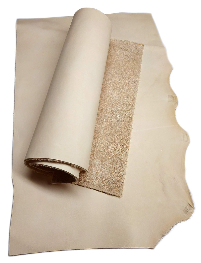 Upon Leather - Veg Tan Leather Pieces 3-4 Sq Feet - 1 LB large pieces and medium scraps | Medium weight 1.5-2.0 mm thick | Full Grain for Crafts & Workshop | Easy to tool carve paint dye stamp or mold - NewNest Australia
