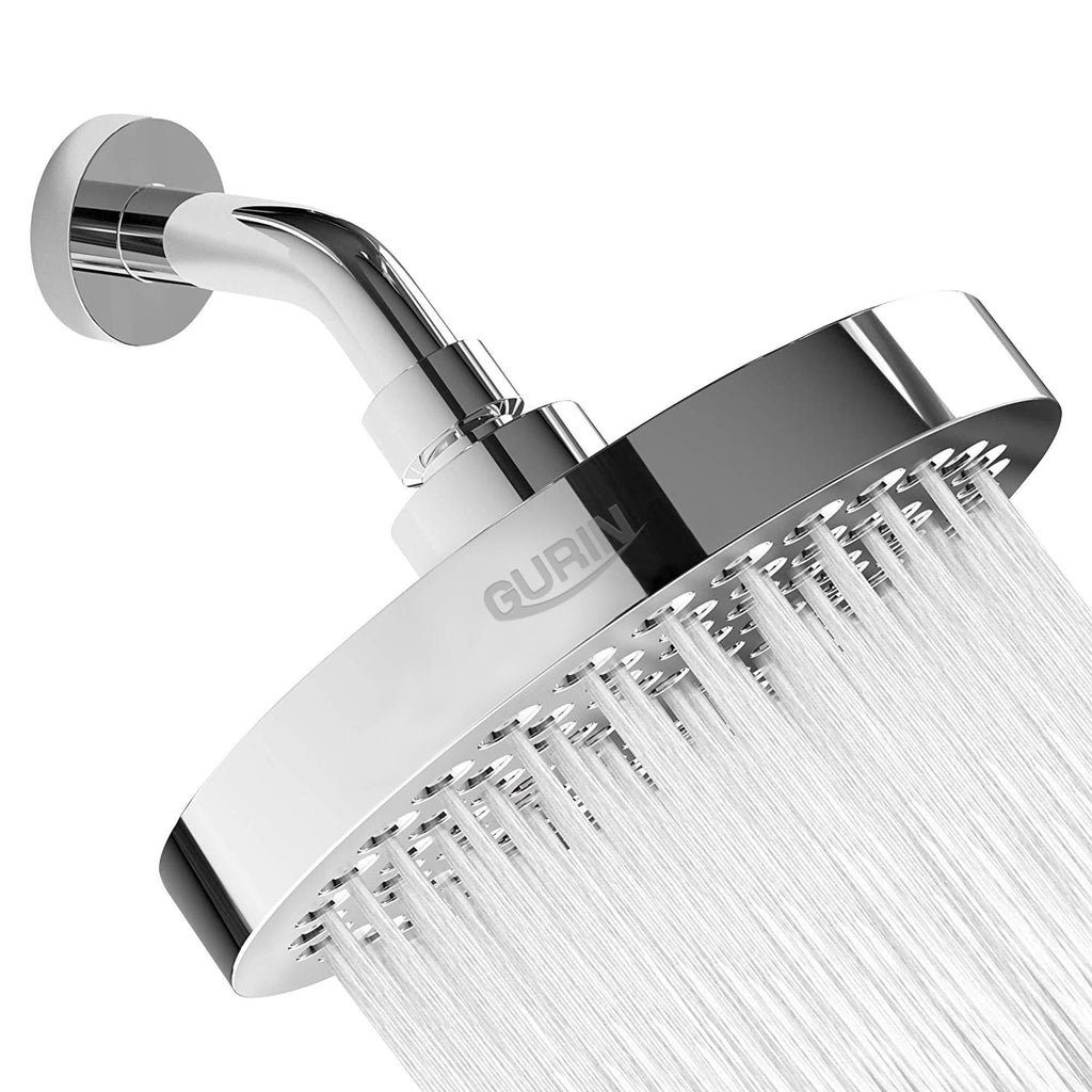 Gurin Shower Head High Pressure Rain, Luxury Bathroom Showerhead with Chrome Plated Finish, Adjustable Angles, Anti-Clogging Silicone Nozzles (2.5 GPM) 2.5 GPM - NewNest Australia