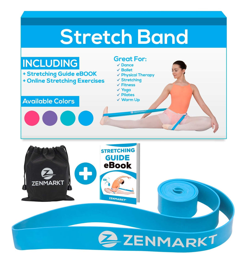 Zenmarkt Stretch Bands for Dancers and Gymnasts - Exercise Bands for Dance, Ballet, Gymnastics, Cheerleading, Pilates Training Stretching Band Dance Stretch Bands for Flexibility Ballet Barre E-Book Blue - NewNest Australia