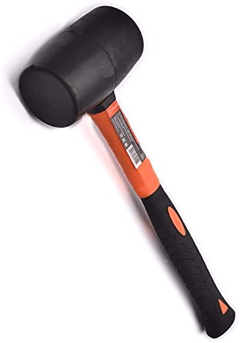 Edward Tools Harden Rubber Mallet Hammer 16 oz - Durable Eco-friendly Rubber Hammer Head for Camping, Flooring, Tent Stakes, Woodworking, Soft Blow Tasks without Damage - Ergonomic Grip Handle - NewNest Australia