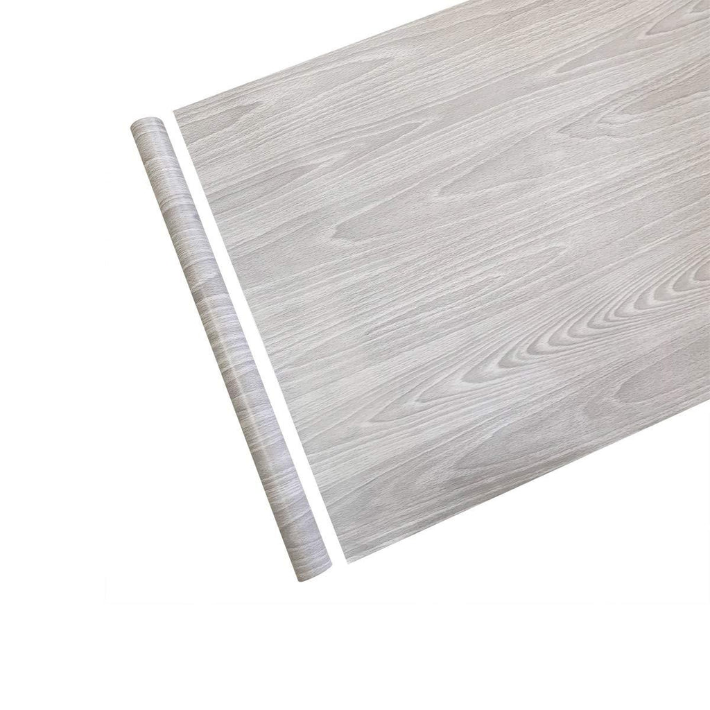 NewNest Australia - LovingWay Light Grey Wood Grain Shelf and Drawer Liner 17.7x177 Inch Self-Adheive PVC Home Shop Furnitures Decor Sticker Easy Install Light Gray Wood Grain 