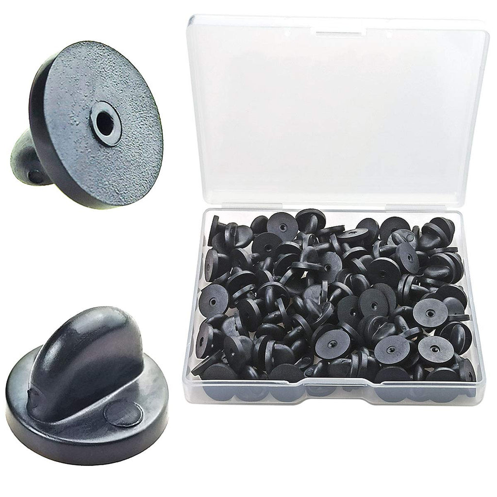 100pcs PVC Rubber Pin Backs, Rubber Lapel Pin Backs for Replacement Uniform Badge(Black) 100PCS - NewNest Australia