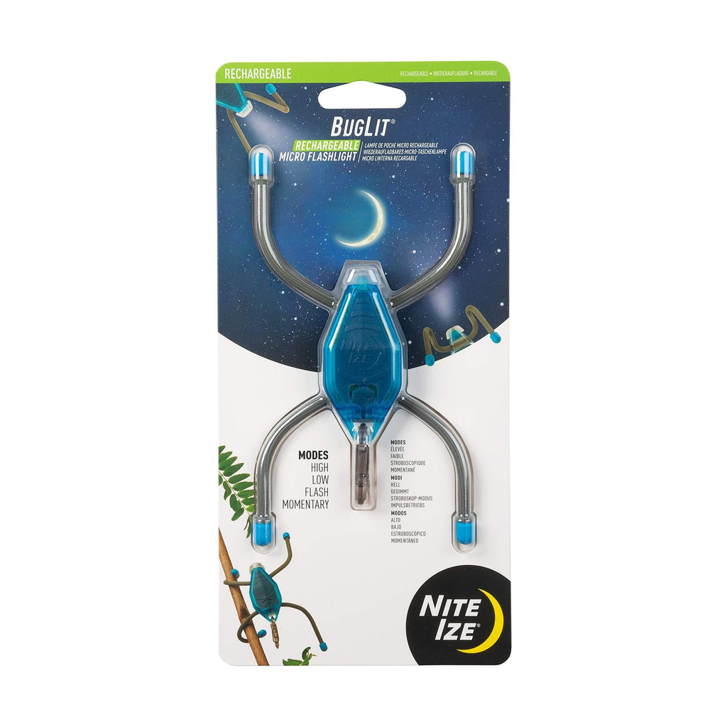 Nite Ize BGTR02-38-R7 BugLit Micro Flashlight USB Rechargeable Task Light, Bright Blue - NewNest Australia