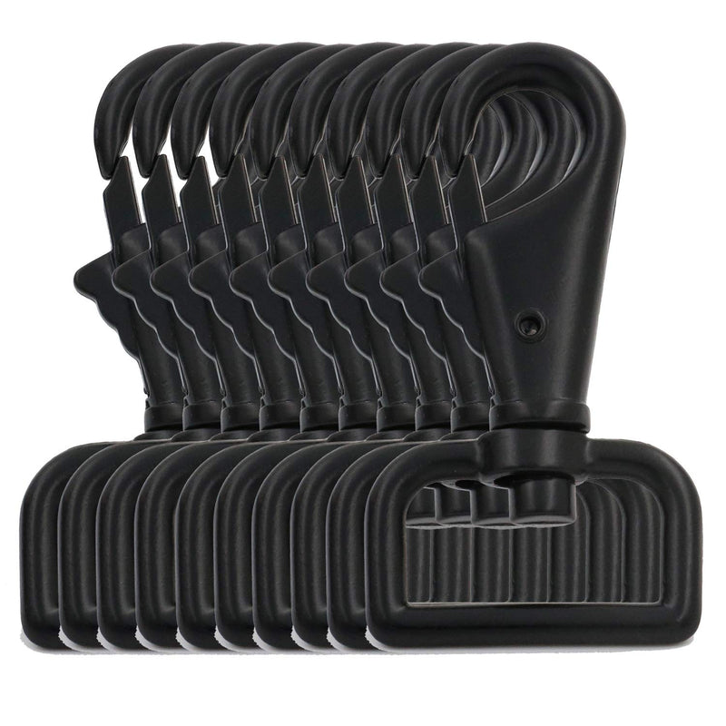 BIKICOCO 1'' Swivel Trigger Tilt & Bump Thumb Knob Bolt Snap Hook Lobster Claw Clasp Spring Loaded Clip, Black - Pack of 10 Black x 10 Pcs - NewNest Australia