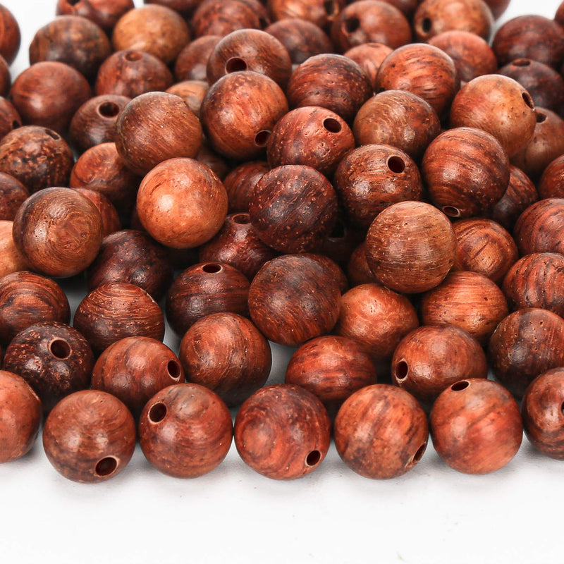 Prometis 200pcs 6mm Natural Sandalwood Round Beads Gorgeous Craft Handmade Polished Spacer Beads with Elastic Cord for Bracelets DIY Jewelry Making (Burmese pearwood (200 pcs), 6mm Diameter) Burmese pearwood (200 pcs) - NewNest Australia