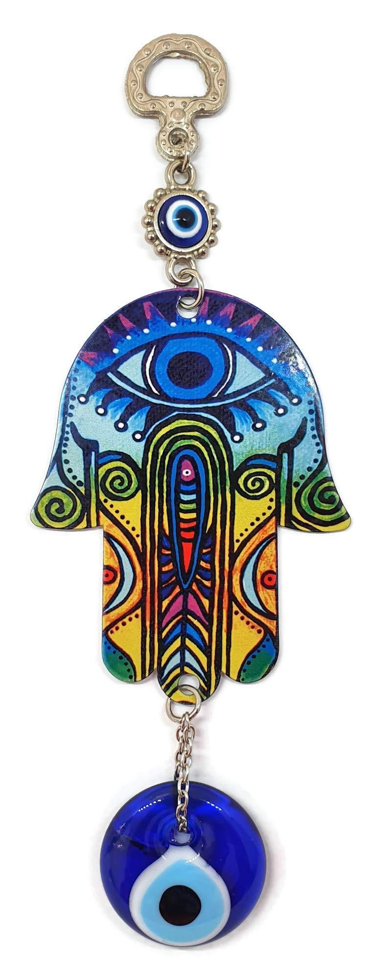 NewNest Australia - MYSTIC JEWELS - House Blessing Hamsa Hand of Fatima with Turkish Eye for Luck,Success and Energy (Color 3) Color 3 