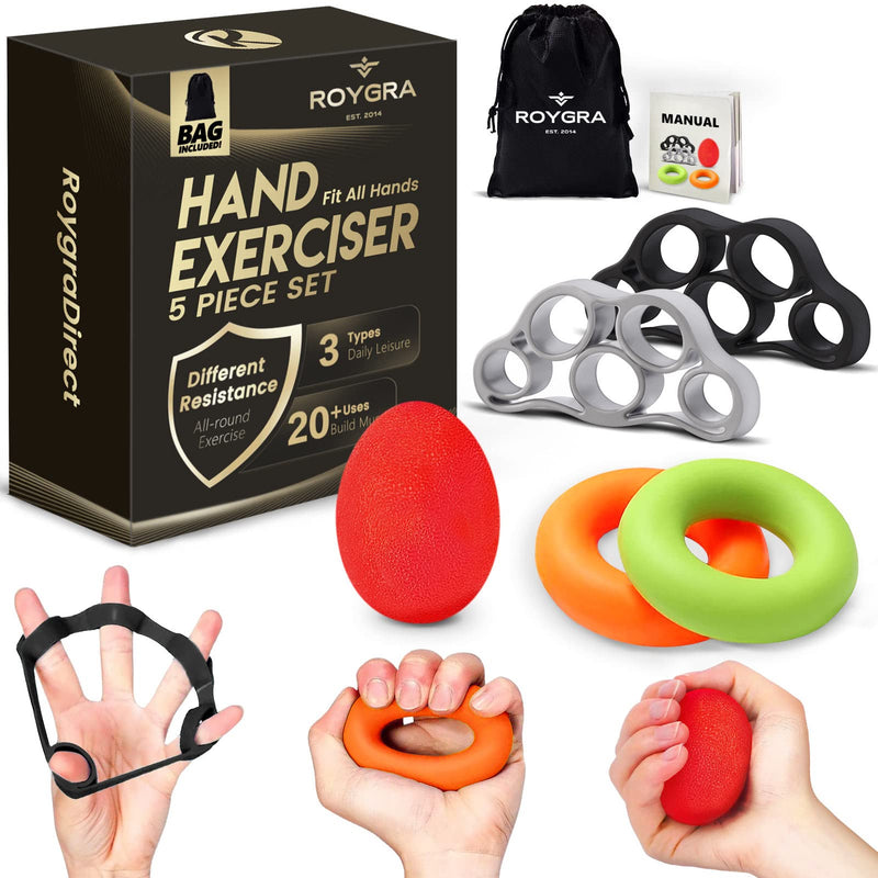 roygra Hand Exerciser, Finger Strengthener, Different Resistance Kit - 5 Pack - NewNest Australia