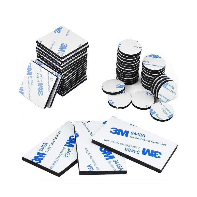 Double Sided Foam Tape Strong Pad Mounting,Black Self-Adhesive Tape Include Square Round and Rectangular（60Pcs） - NewNest Australia