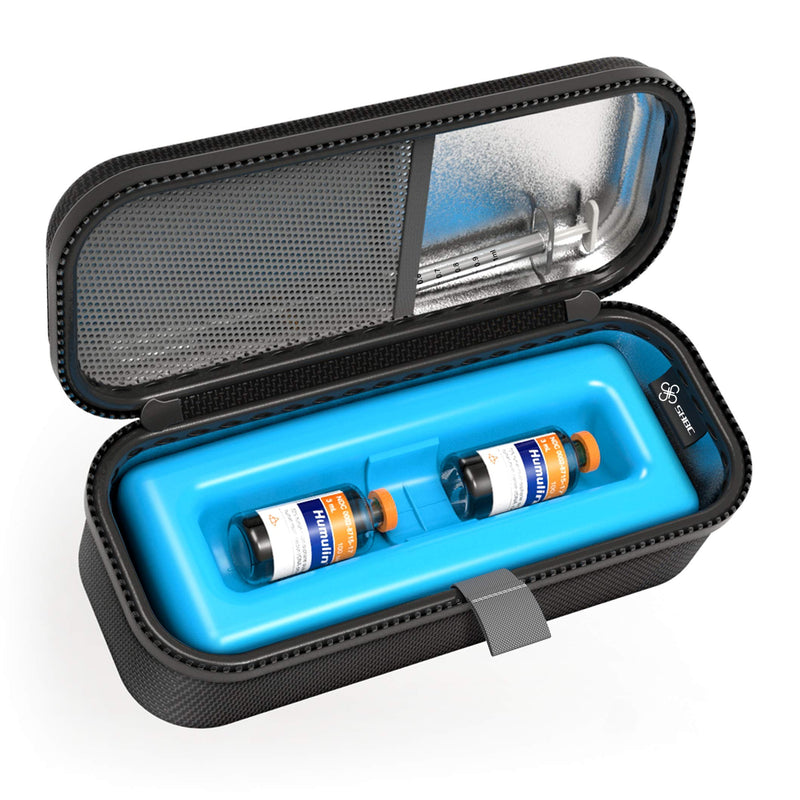 SHBC Medical Cooler Insulin Vial Carrying Travel Case Protector for Diabetic with One Ice Pack Black - NewNest Australia