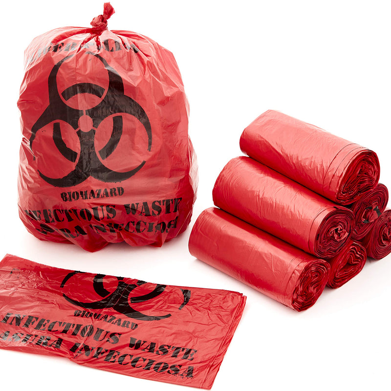 No Leak, Hospital Grade Biohazard Waste Bags 50 Pk. 10 Gallon, 24" Red Trash Liner With Hazard Symbol For Infectious Waste Disposal. Best Small Lab Can Liners for Labeling Biohazardous Trash Safely 50 Count (Pack of 1) - NewNest Australia