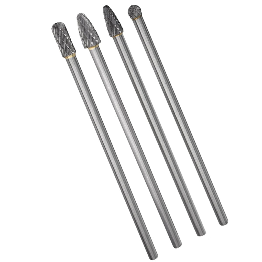 Wolfride 4pcs Long Shank Tungsten Carbide Burr Set 6mm Shank Die Grinder Burr Set for Metal 6-Inch Length - NewNest Australia