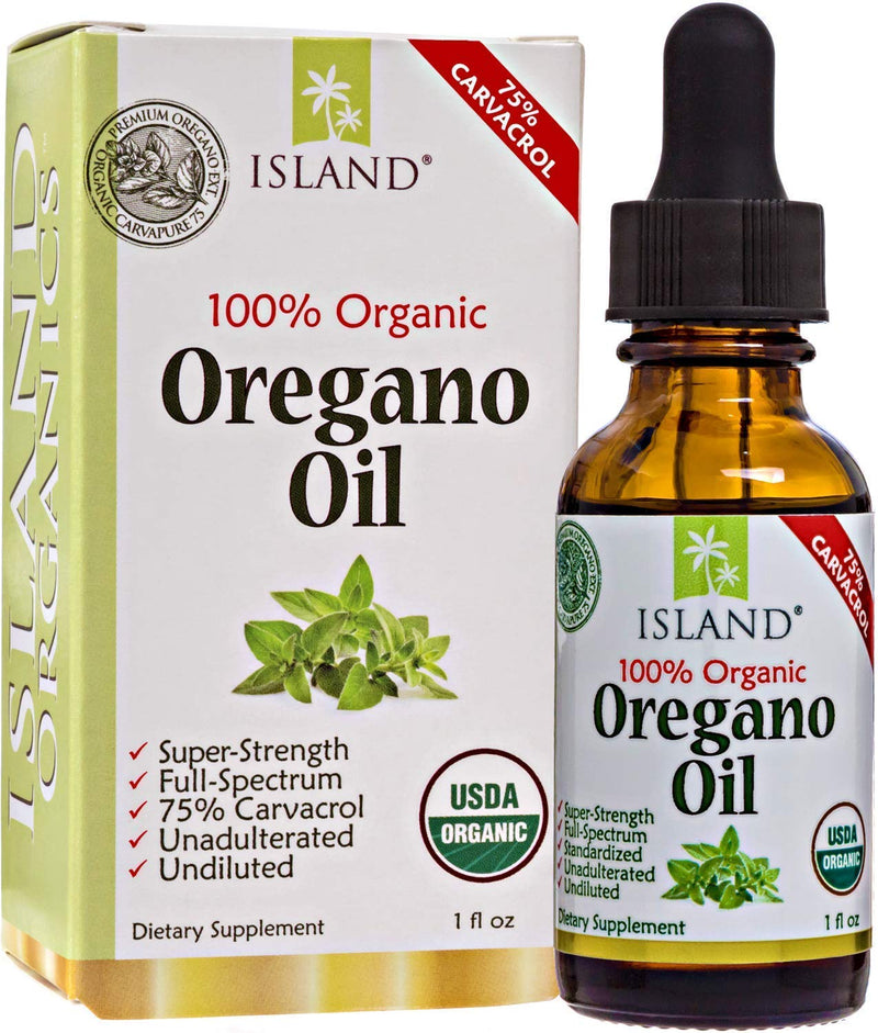 Oregano Oil Organic Liquid Drops - 100% Pure & Undiluted - USDA-Certified Organic (1 oz) 75% Carvacrol - Grown in Spain - Immune Support Supplement with Oil of Oregano by Island Nutrition - NewNest Australia