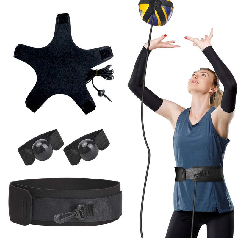 TOBWOLF Volleyball Training Pass Rite Aid Resistance Band, Elastic Volleyball Resistance Belt Set for for Practicing Serving, Arm Swing Passing, Agility Training Training Belt with Waist Belt & Ball Pouch & Hand Strap - NewNest Australia