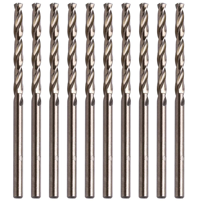 3/32 Inch Cobalt Drill Bit Set, M35 HSS Twist Jobber Length for Hardened Metal, Stainless Steel, Cast Iron, Pack of 10 3/32" (10 Pcs) - NewNest Australia