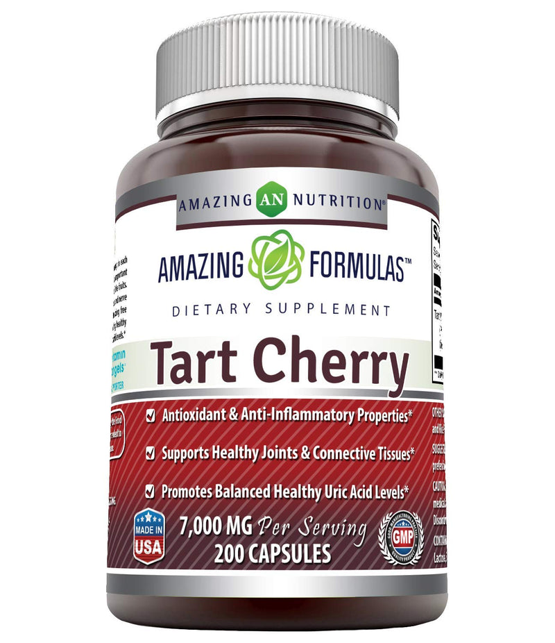 Amazing Formulas Tart Cherry Extract 7000 Mg per Serving 200 Capsules (Non GMO,Gluten Free) -Antioxidant Support-Promotes Joint Health & a Proper Uric Acid Level Balance - NewNest Australia