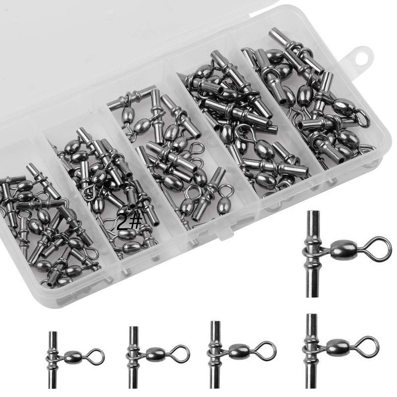 AGOOL Fishing Sleeves Swivels 3 Way Cross Line Swivels T Shape Crimp Swivels Crane Swivel Heavy Duty Brass Triple Swivels for Deep Drop Rigs Salwater Fishing Tackle Accessories - NewNest Australia