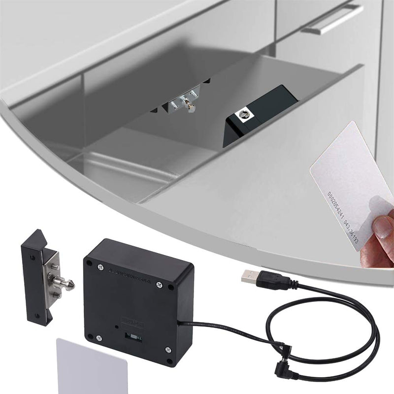 Homello Electronic Cabinet Lock with USB Cable - Hidden DIY RFID Locks with RFID Cards for Office Home Wooden Cabinet, Drawer, Locker, Gun Box Black 1.2x3 Inch - NewNest Australia