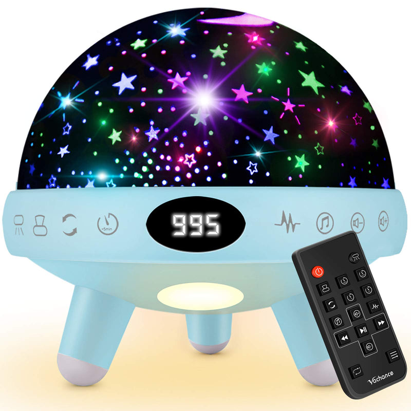 Night Light for Kids Room with Sound Machine Baby Night Light Star Projector White Noise Machine for Sleeping Soother Nursery Lamp 9 Natural Sounds 20 Lullabies Remote Control Timer Blue - NewNest Australia