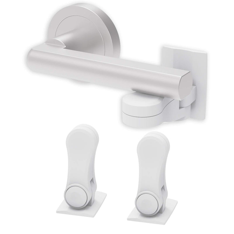 Child Proof Door Lever Lock (2-Pack) - Door Handle Lock - 3M Adhesive - Minimalist Design - No Drilling Child Safety Door Handle Locks by Inaya - NewNest Australia