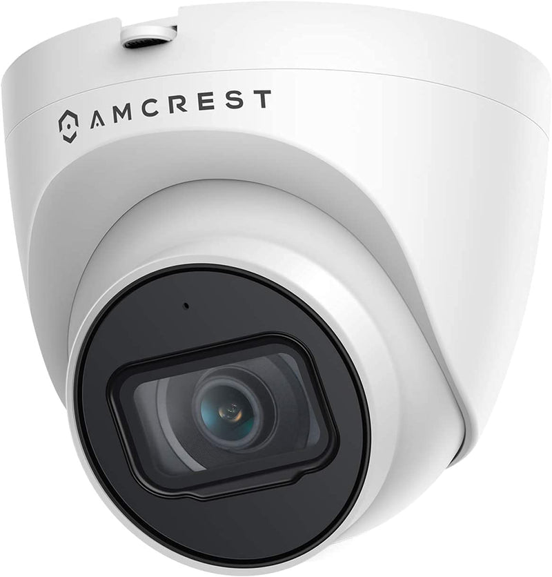 Amcrest 5MP UltraHD Outdoor Security IP Turret PoE Camera with Mic/Audio, 5-Megapixel, 98ft NightVision, 2.8mm Lens, IP67 Weatherproof, MicroSD Recording (256GB), White (IP5M-T1179EW-28MM) - NewNest Australia