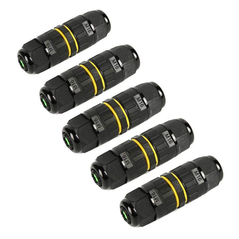 Junction Box Outdoor 2 Way Waterproof IP68 Electrical Cable Connector ,M16 Wire Range(3.5-10mm),Suitable for Repair and Extend Power Cables,UL(5 Pack) M16-2Pin - NewNest Australia