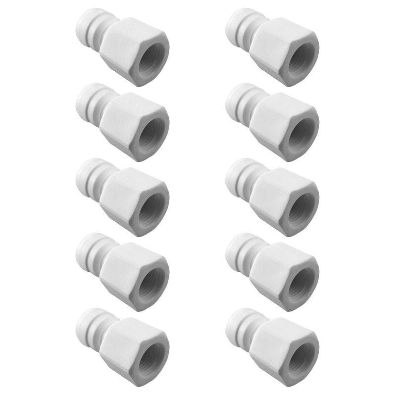 PureSec Plastic Reusable Push to Connect Fitting Female threaded Tube Fittings Adapter 1/4" Female x 1/4" Tube OD for RODI System (10, 1/4"OD1/4"Female Thread) 10 1/4"OD*1/4"Female Thread - NewNest Australia