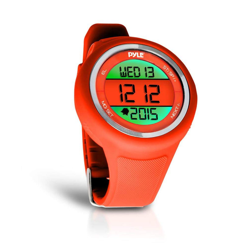 Pyle Multifunction Sports Training Wrist Watch - Smart Classic Sport Running Digital Fitness Gear Tracker w/ 3D Sensor Pedometer, Timer, Alarm, Removable Strap, for Men and Women PATW19OR.5 (Orange) - NewNest Australia