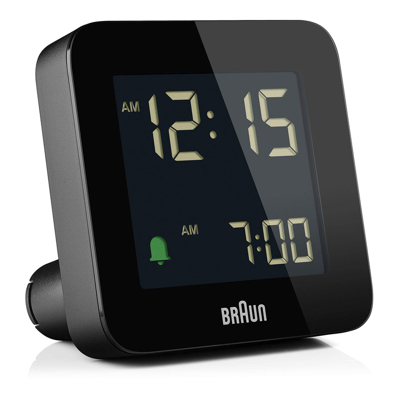 NewNest Australia - Braun Digital Alarm Clock with Snooze, Negative LCD Display, Quick Set, Crescendo Beep Alarm in Black, Model BC09B. 