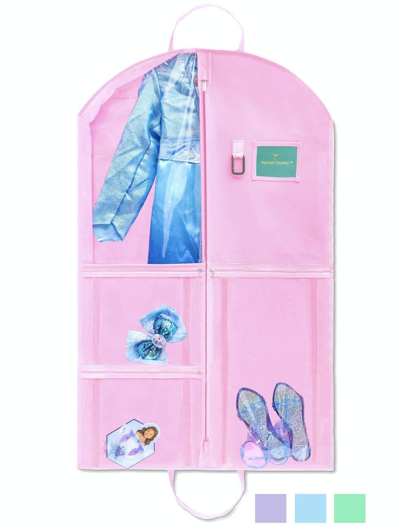 NewNest Australia - Garment Bags - 40" Costume Bag with Pockets for Dancers for Recitals, Competitions, and Travel! Pink (Cotton Candy) Cotton Candy 