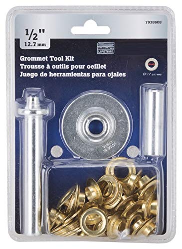 Edward Tools Grommet Kit 1/2” - Heavy Duty Brass Eyelet Grommets for Tarps, Fabric, Tent - Grommet Tools - Hole Punch, Setting Tool, Anvil - Stronger Rustproof Brass Metal Grommets - Tarp Repair Kit - NewNest Australia