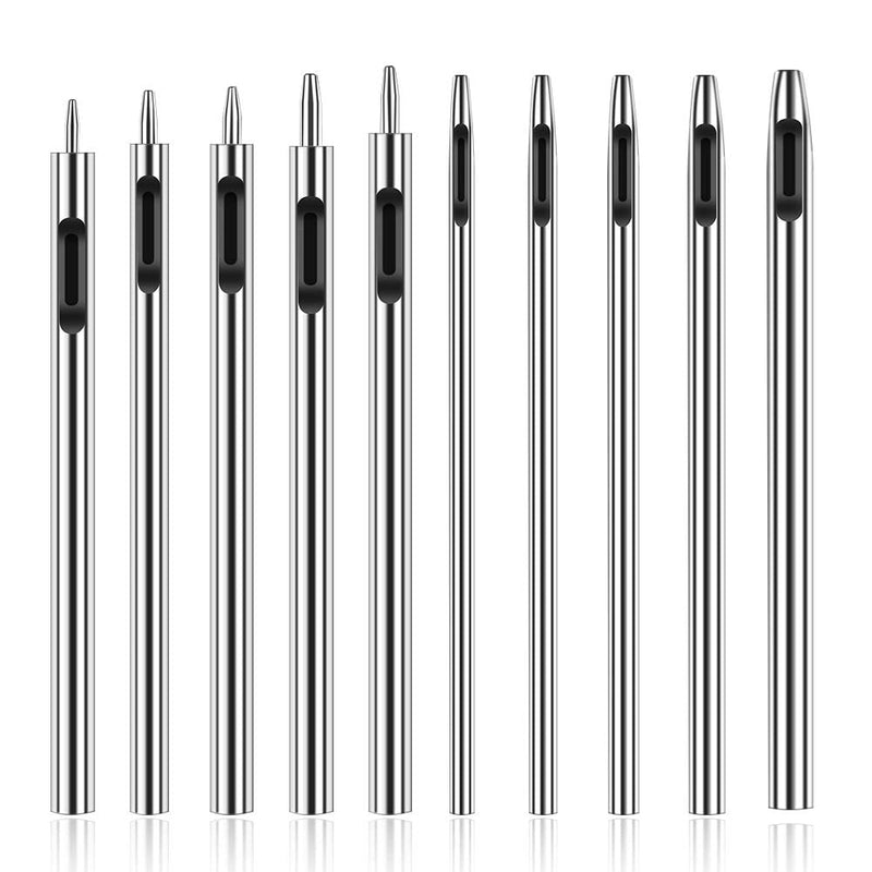 10 Pcs Leather Hole Punch Cutter 0.5mm-3.5mm Hollow Punch Set for Leather Crafting Round Hollow Tools for Watch Bands Belts Canvas Paper Rubber Soft Material Working - NewNest Australia