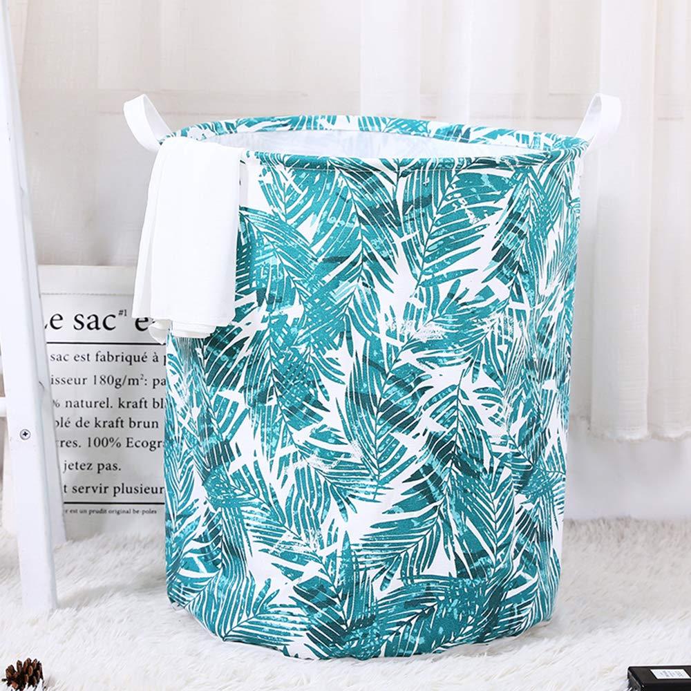 NewNest Australia - GOTONE Foldable Laundry Basket, Large Dirty Clothes Laundry Hampers, 19.7'' Waterproof Inner Linen Storage Organizer to Collect Toy Clothes for Bedroom, Bathroom (Leaves) Leaves 