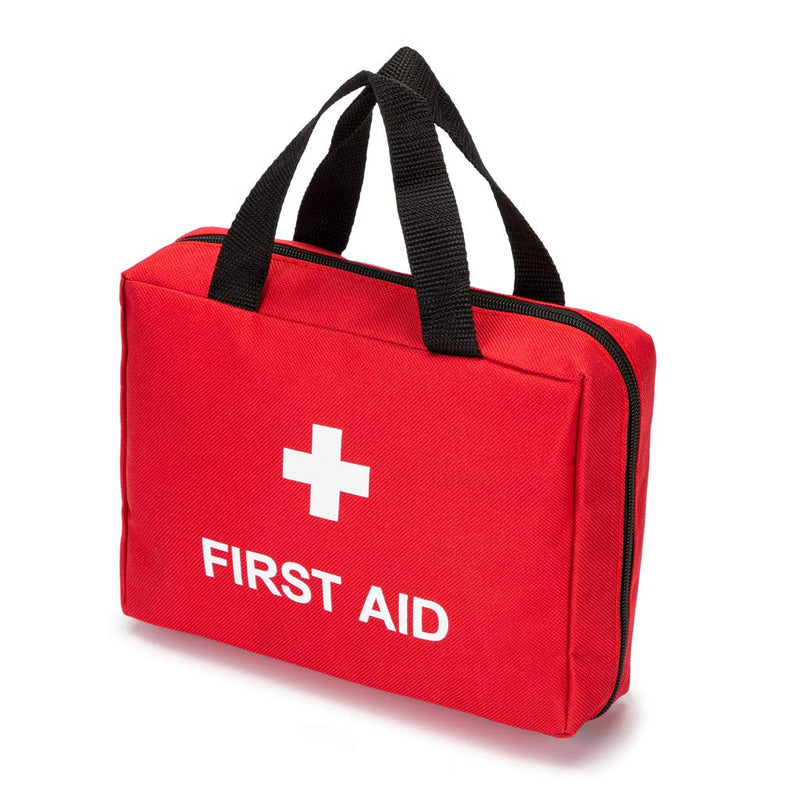 Jipemtra Red First Aid Bag Empty Travel Rescue Pouch First Responder Storage Medicine Emergency Bag for Car Home Office Kitchen Sport Outdoors (Red) - NewNest Australia