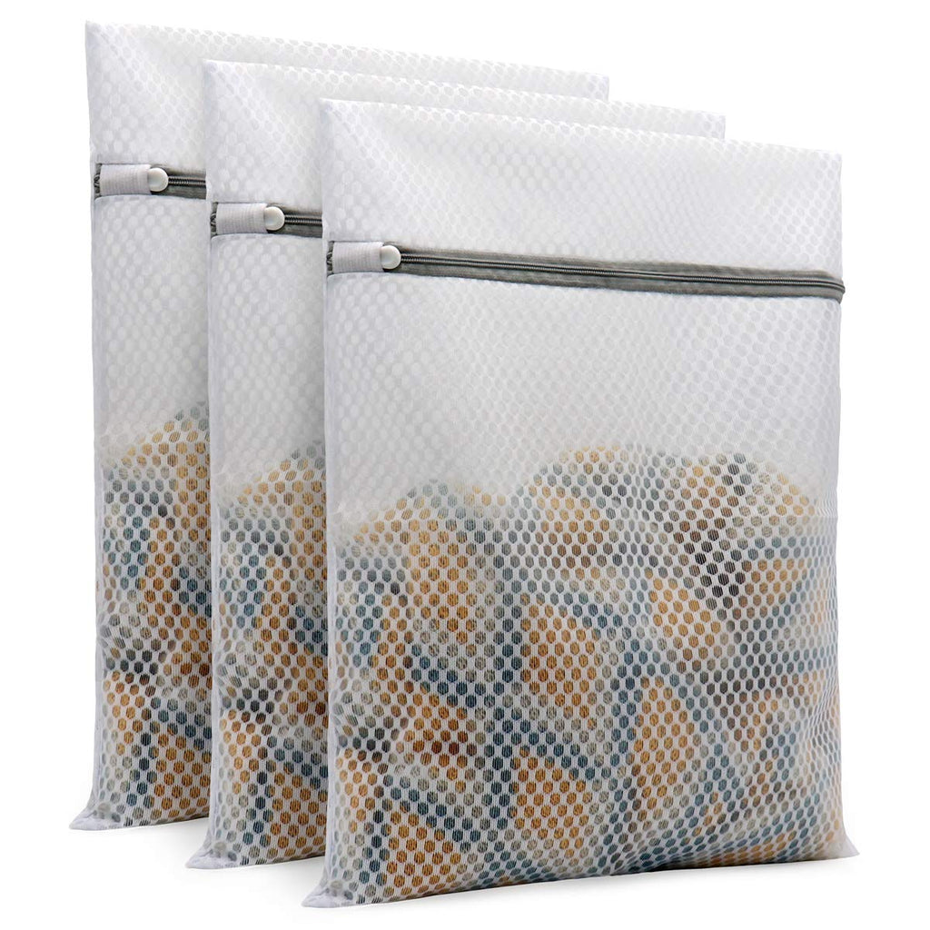 NewNest Australia - 3Pcs Durable Honeycomb Mesh Laundry Bags for Delicates 12 x 16 Inches 3 Medium 