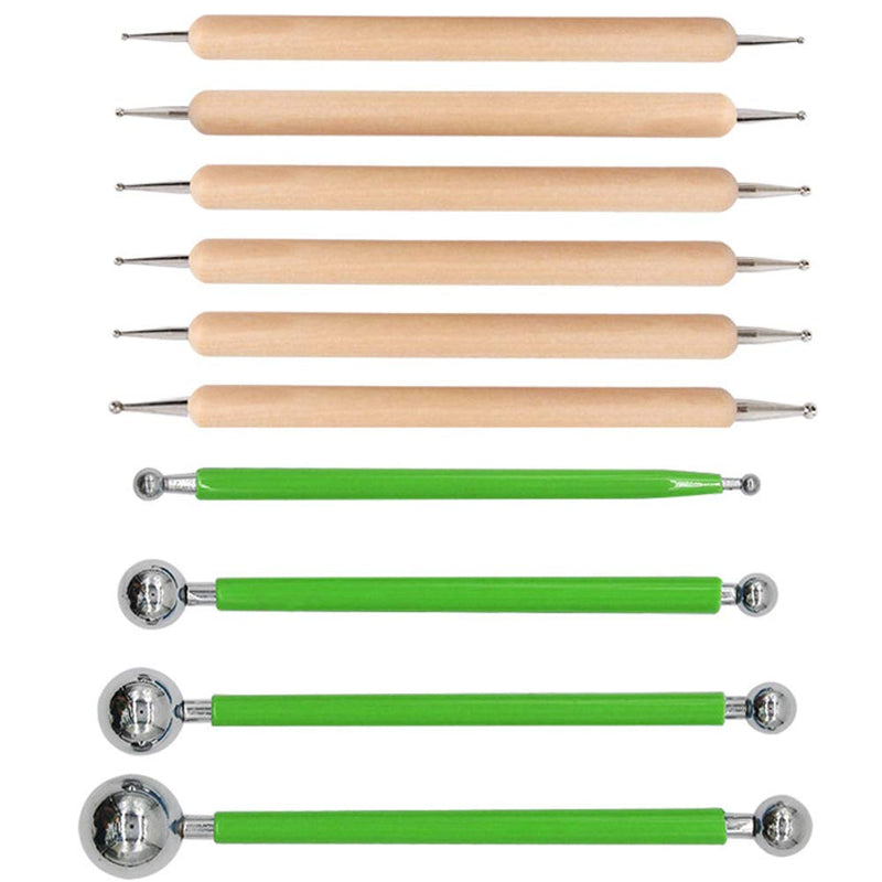 ABenkle 10Pcs Dotting Tools Ball Styluses for Rock Painting, Pottery Clay Modeling Embossing Art Mandala Green - NewNest Australia