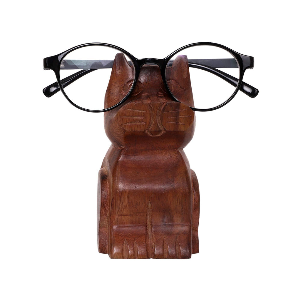 NewNest Australia - S.B.ARTS Wooden Handcrafted Cat Shaped Eyeware Retainer-Eyeglass Spectacle Specs Holder–Spec Stand-Optical Glass Accessories-Display Stand-Home Decor Accessories for Living Room 