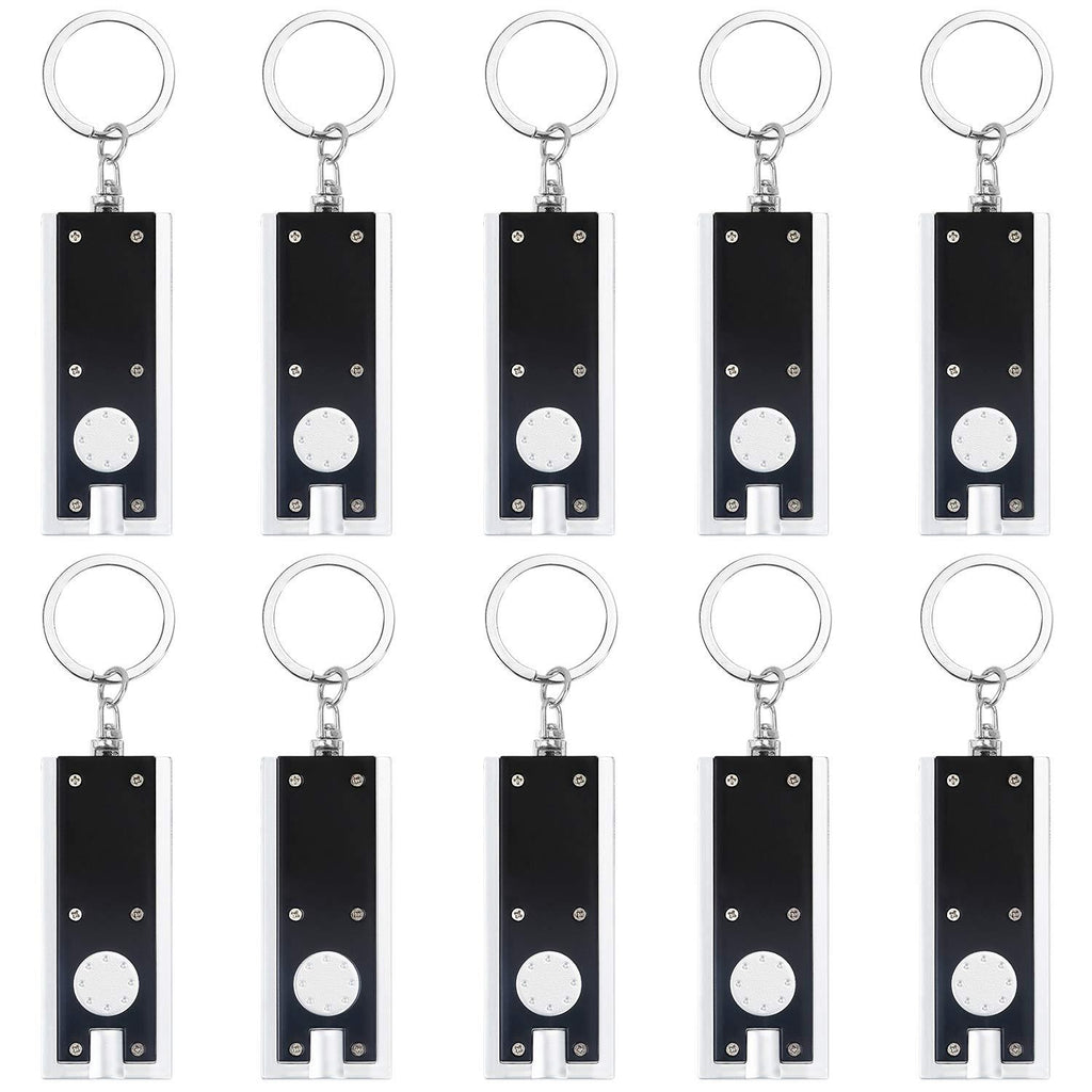 Uniclife Mini Keychain Flashlight,10 Pack Portable Ultra bright Little LED Light with Key Ring, Black - NewNest Australia