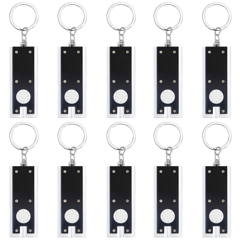 Uniclife Mini Keychain Flashlight,10 Pack Portable Ultra bright Little LED Light with Key Ring, Black - NewNest Australia