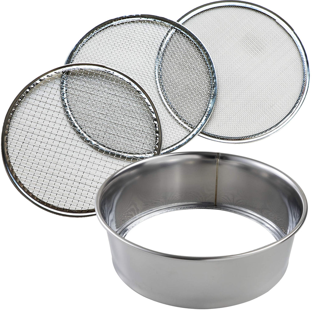 Hanafubuki Wazakura 3PCS Soil Sieve Set 8-1/4inch(210mm), Made in Japan, 3 Sieve Mesh Filter Sizes, Japanese Bonsai Gardening Tool - 8-1/4inch(210mm) 8-1/4inch(210mm) - NewNest Australia