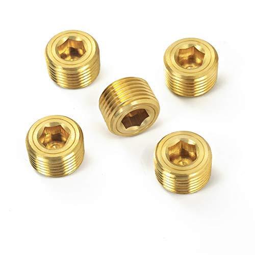 5 PCS 3/8" NPT Male Brass Internal Hex Head Socket Pipe Plugs end cap - NewNest Australia