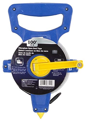 Edward Tools Tape Measure Reel 100 Ft / 30 Meter - Extra Long FiberGlass Measure for Surveyor, Appraiser, Landscape, Outdoor, Sports, Baseball, Track, Landscape Work - 1/2” wide Blade - NewNest Australia