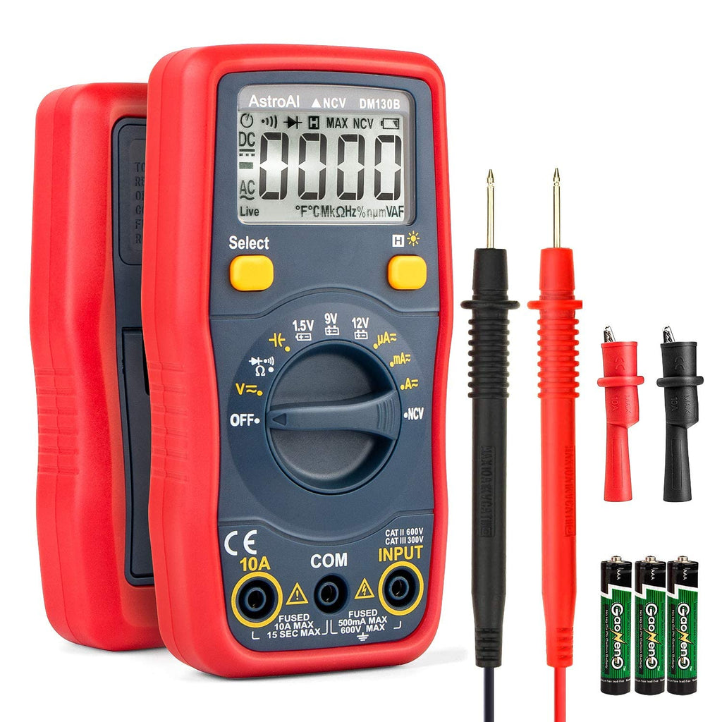 AstroAI Digital Multimeter, Voltmeter 1.5v/9v/12v Battery Voltage Tester Auto-Ranging/Ohmmeter/DMM with Non-Contact Voltage Function, Accurately Measures Voltage Current Amp Resistance Capacitance - NewNest Australia