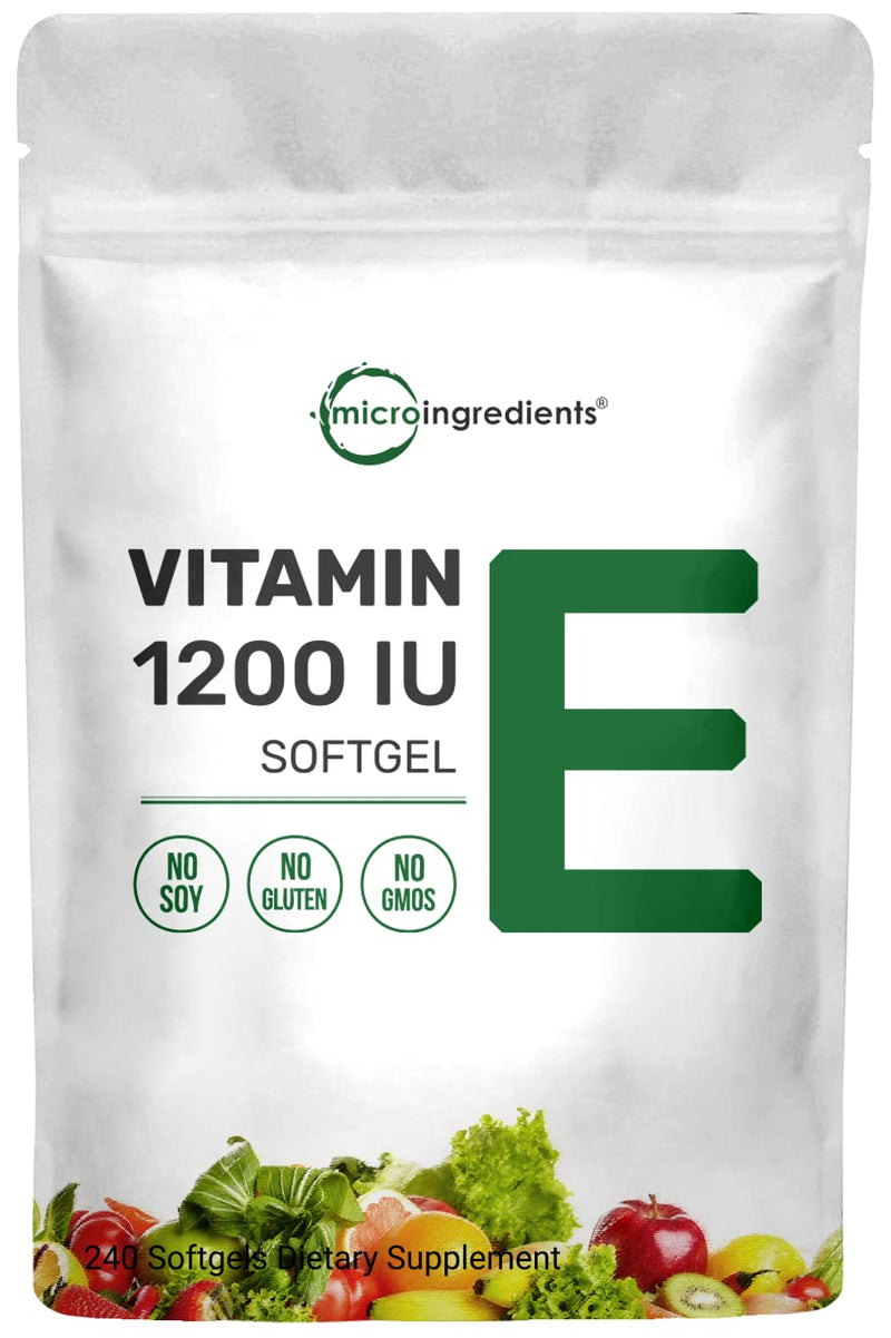 Vitamin E Softgels with Virgin Sunflower Seed Oil, 1200IU, 240 Counts, Promote Skin, Antioxidant & Immune Function, Premium Vitamin E Oil Liquid Pills, Non-GMO, Vegan Friendly - NewNest Australia