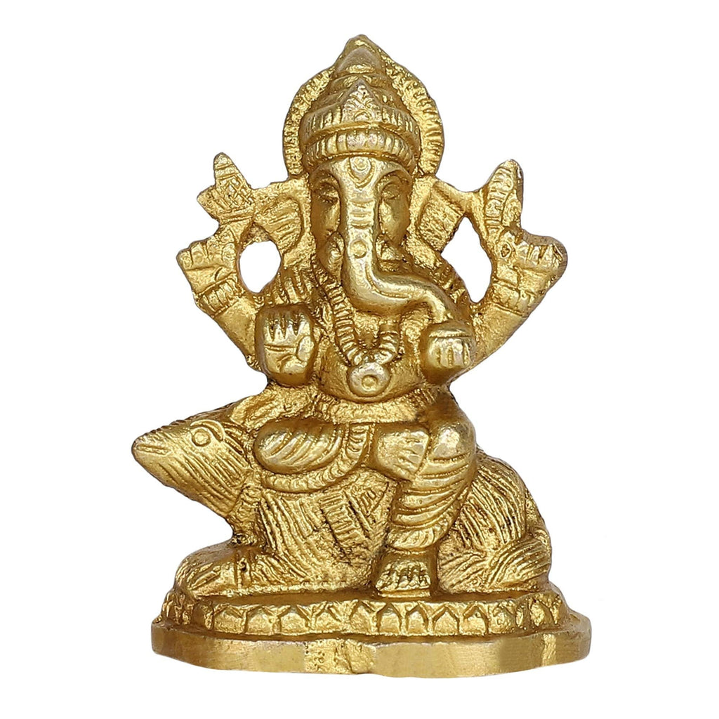 NewNest Australia - GURU JEE Brass Idol for Puja Room Decoration Lord Ganesha Ganpati Ji Murti Religious Gifts 