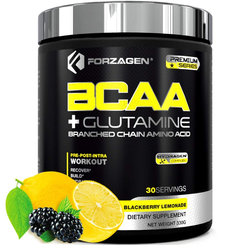 Forzagen BCAA Powder with Glutamine 30 Servings, Branched Chain Amino Acid Powder, Recovery Post Workout, Build, Hydration Available 4 Flavors (BlackBerry Lemonade) Blackberry Lemonade - NewNest Australia
