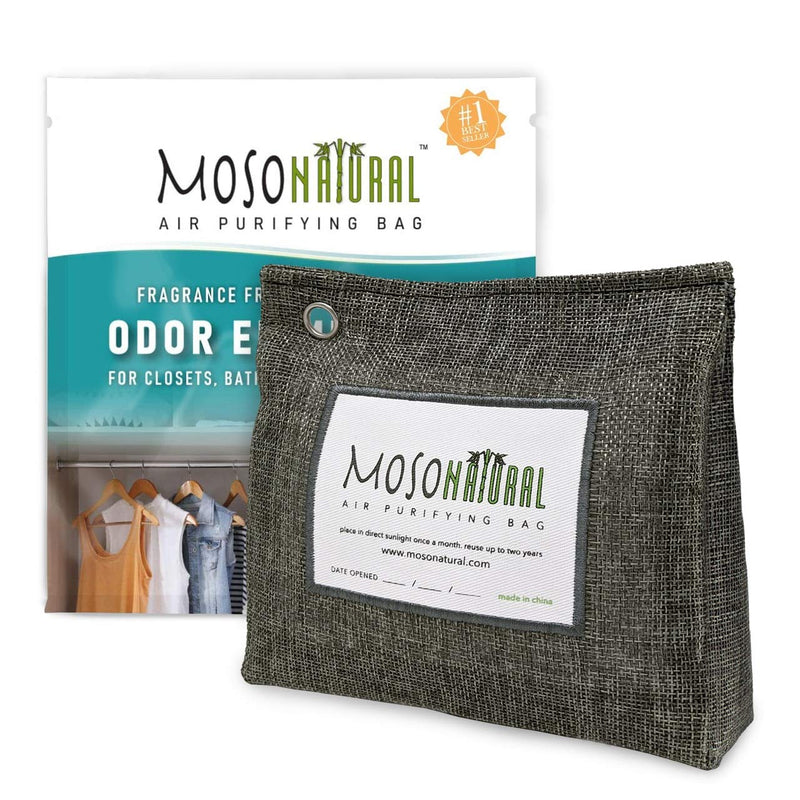 MOSO NATURAL: The Original Air Purifying Bag. 300g Stand Up Design. For Closets, Bathrooms, Pet Areas. An Unscented, Chemical-Free Odor Eliminator (Charcoal) 1 Pack - NewNest Australia